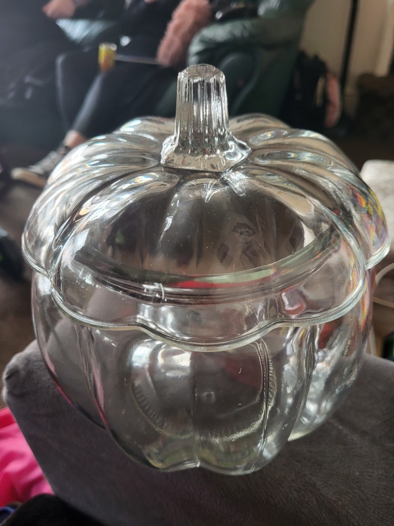 glass pumpkin jar
