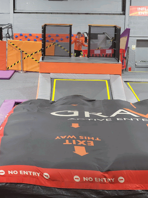 Warren jumping at gravity