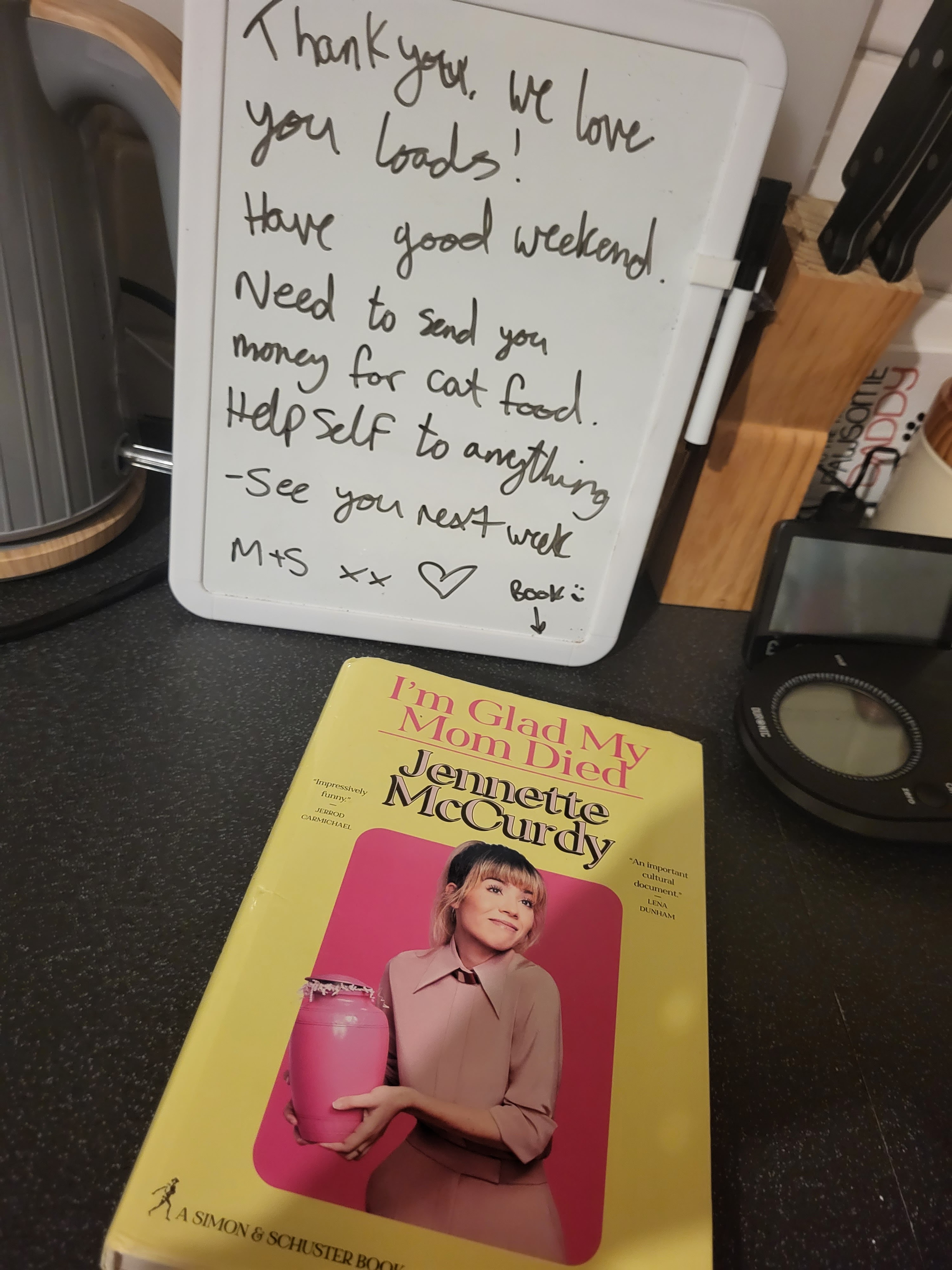 note from skye and a book