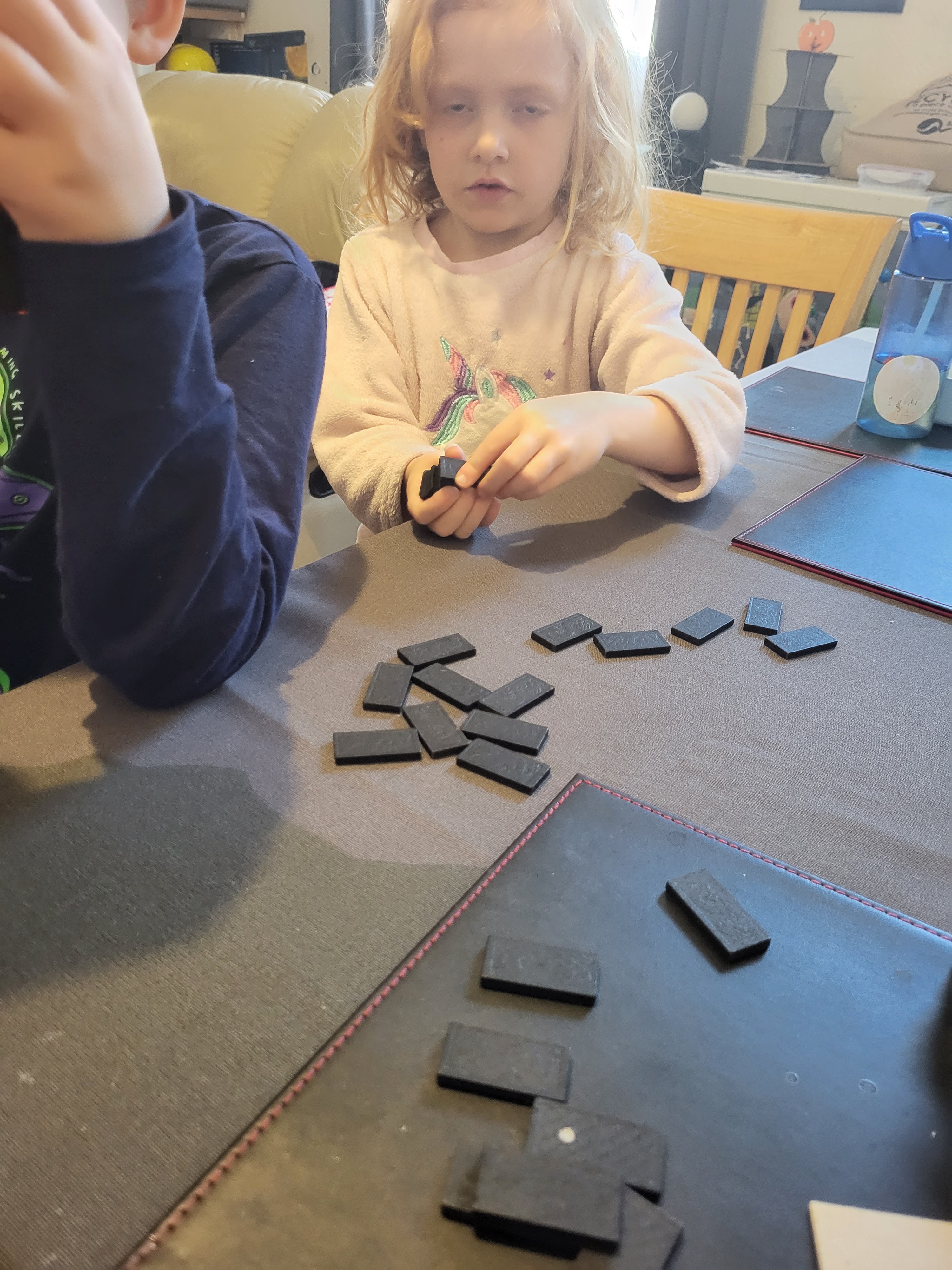 playing dominoes